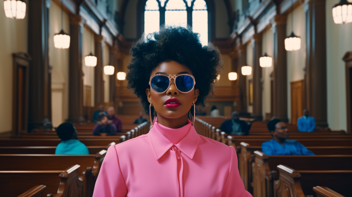 Confidence in Style: Bold Church Look with Fashion Glasses
